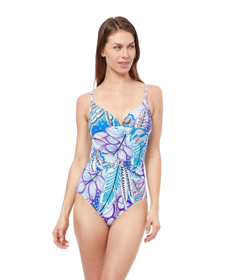 One Pieces Profile by Gottex | Profile By Gottex Tropic Boom V-Neck Surplice One Piece Swimsuit