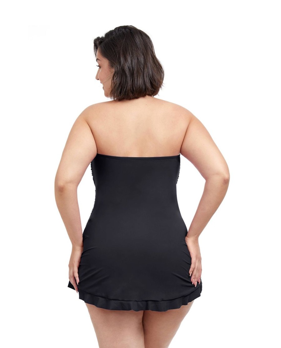 Plus Size Profile by Gottex | Profile By Gottex Tutti Frutti Plus Size Cross Over Bandeau Strapless Swimdress