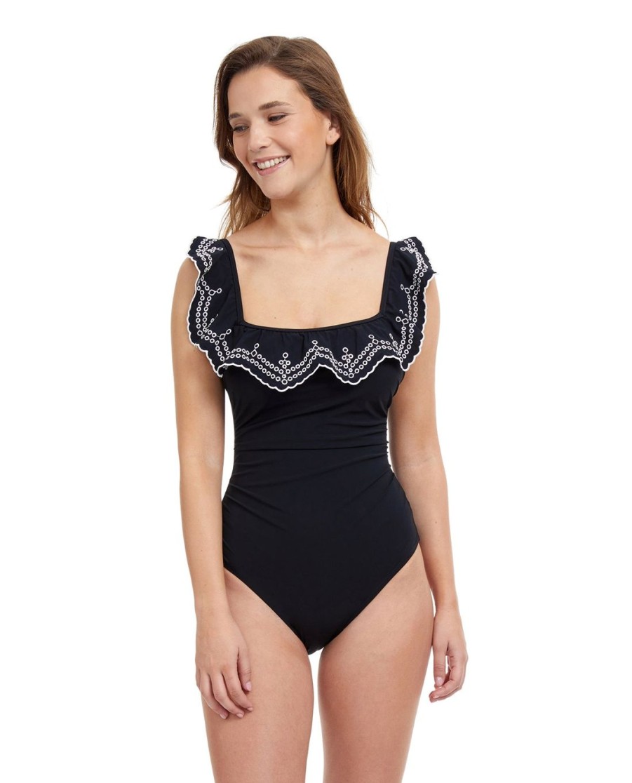 One Pieces Profile by Gottex | Profile By Gottex Lola Square Neck Ruffle One Piece Profile Lola