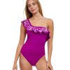 One Pieces Profile by Gottex | Profile By Gottex Free Spirit Ruffle One Shoulder One Piece Swimsuit