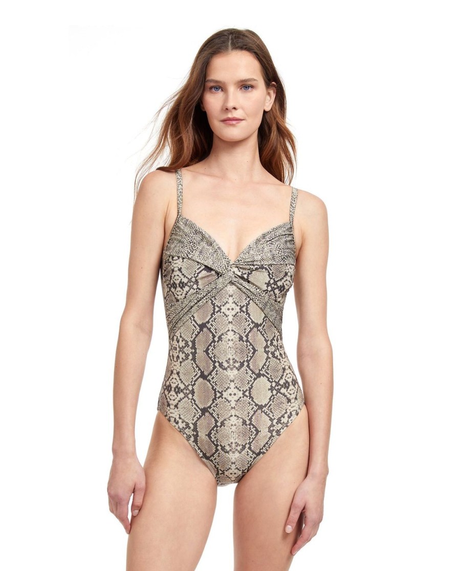 One Pieces Gottex | Shaped Surplice One Piece Swimsuit Gottex Python