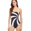 One Pieces Gottex | Gottex Timeless Bandeau Strapless One Piece Swimsuit Gottex Timeless Black And White