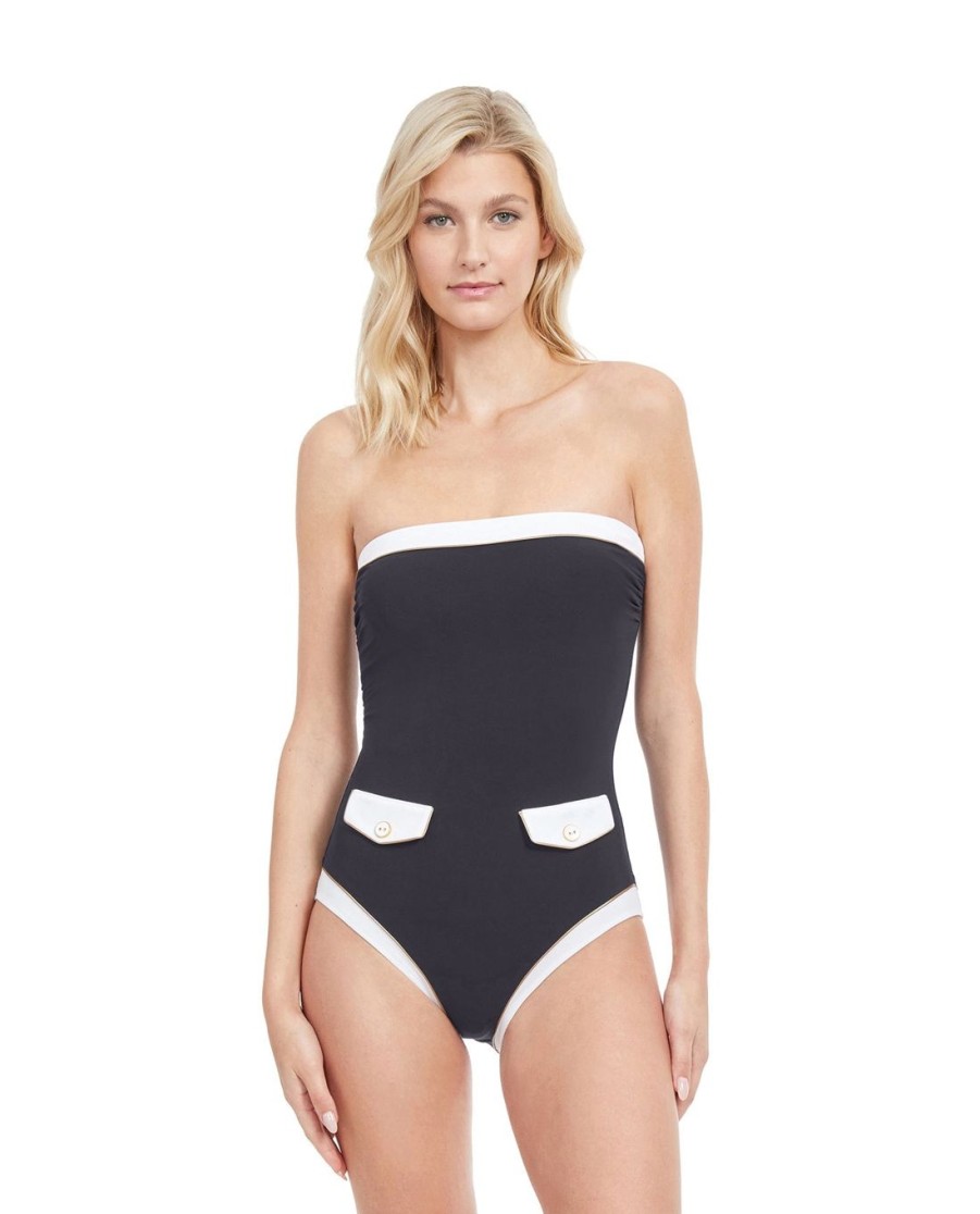 One Pieces Gottex | Gottex High Class Bandeau Strapless One Piece Swimsuit