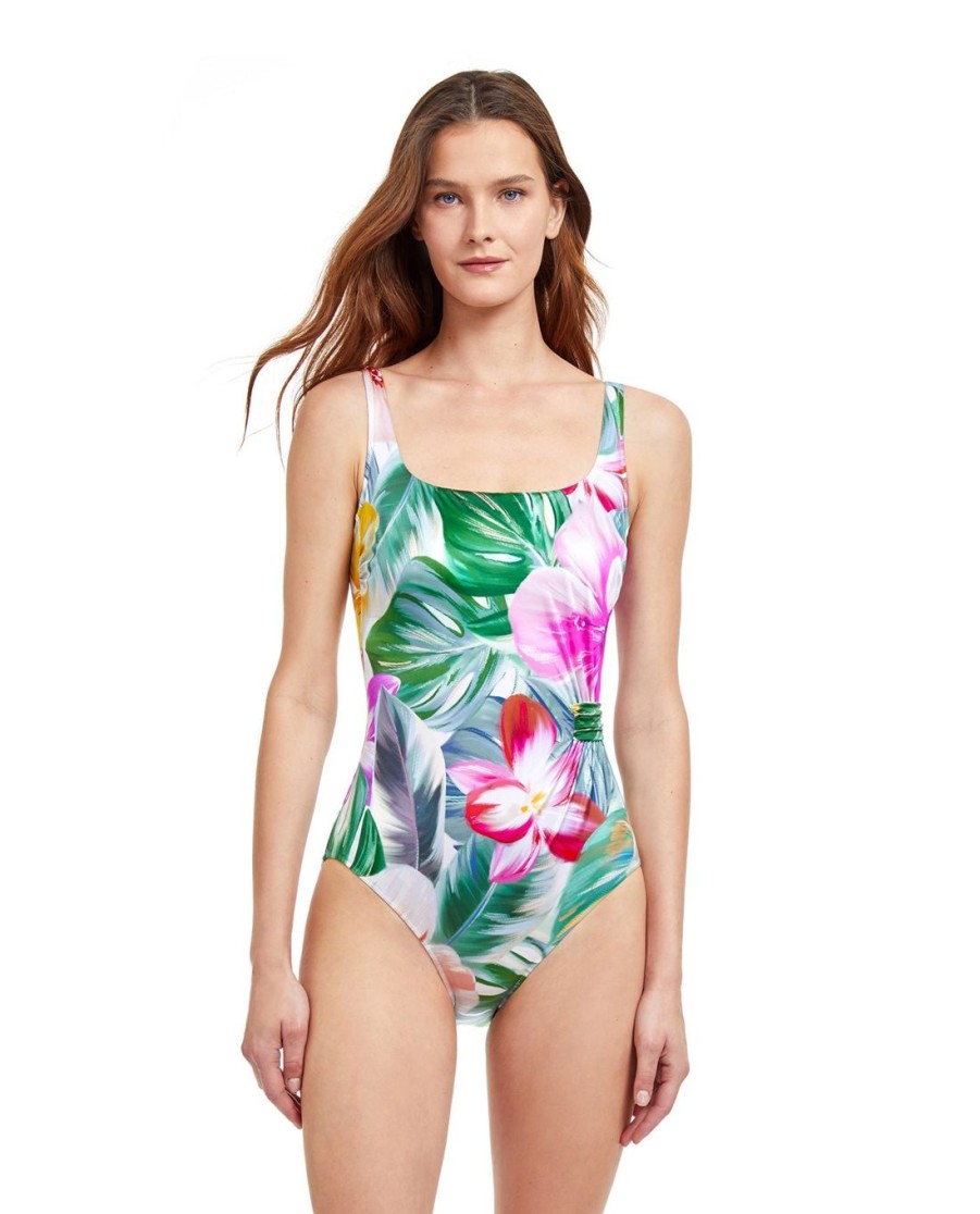 One Pieces Gottex | Full Coverage Square Neck One Piece Swimsuit Gottex Bora Bora