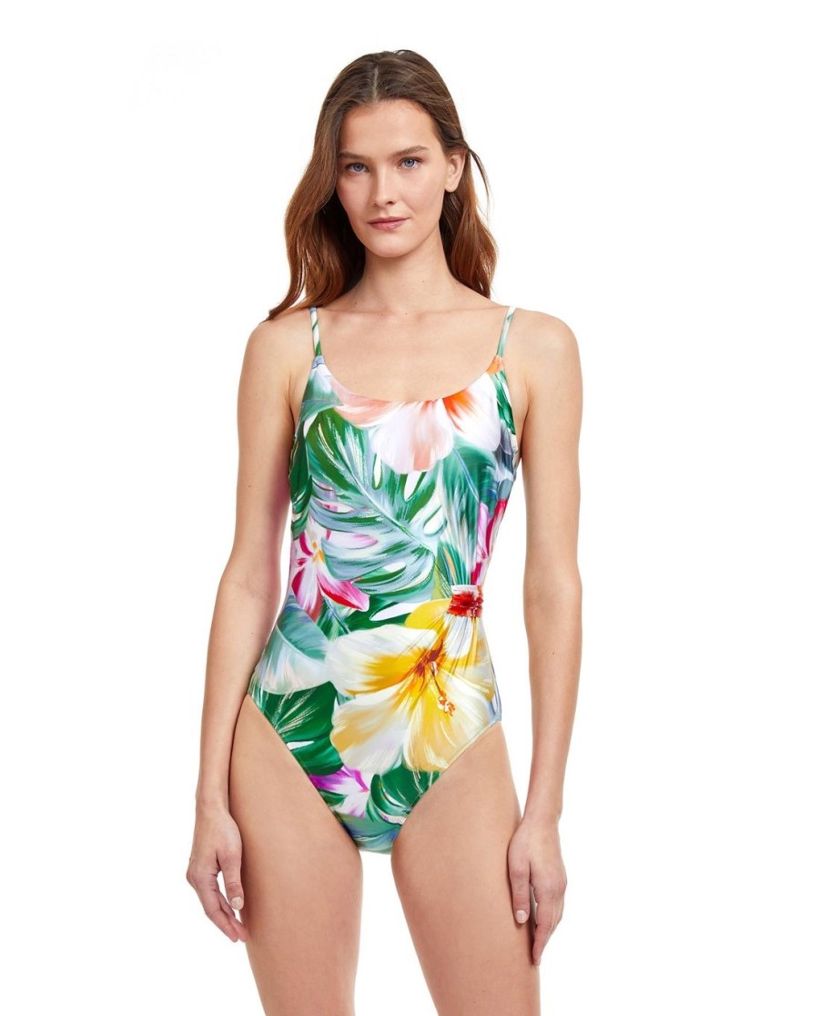 One Pieces Gottex | Round Neck One Piece Swimsuit Gottex Bora Bora